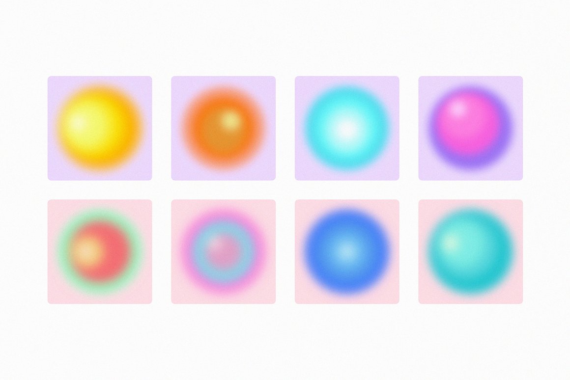 48款渐变高清模糊噪点颗粒纹理抽象艺术圆圈PNG免抠背景图设计素材 Round Circle Gradient Textures Pack（8265）图层云