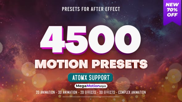 AE脚本：4500个图层弹性缓冲出入动画运动特效预设 Motion Presets（8294）