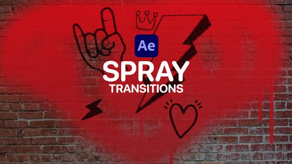 嘻哈街头风格涂鸦艺术跑酷喷漆喷雾转场过渡 Spray Transitions for After Effects（8498）