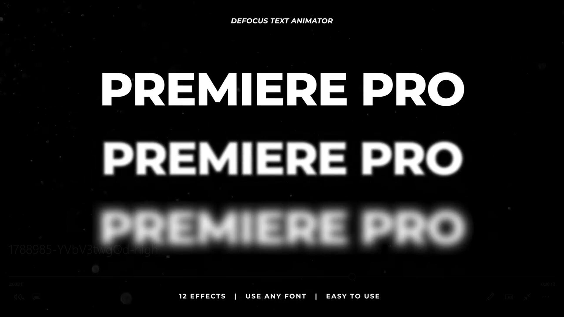 PR预设：12种电影美学动态模糊散焦文本标题效果动画包 Defocus Text Animator（8503）图层云