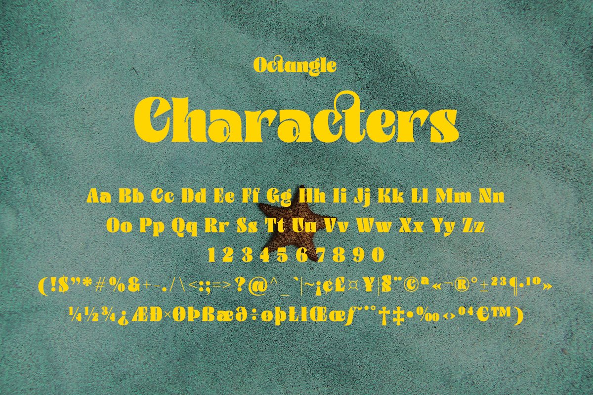 英文字体：60年代复古经典Y2K风书籍杂志服装标题LOGO设计英文字体包  Octangle - Retro Y2K Typeface（8569）图层云
