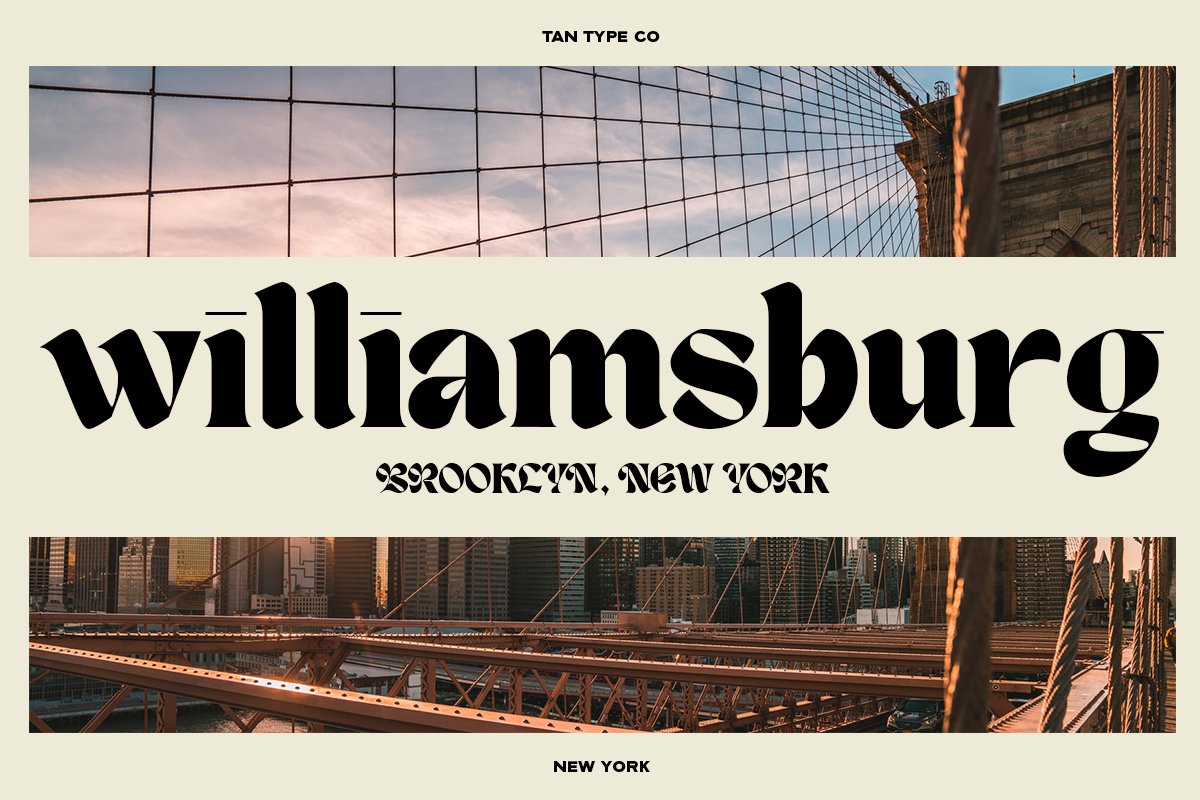 英文字体：复古时尚优雅杂志海报标题设计无衬线字体 TAN - NEW YORK（8596）图层云