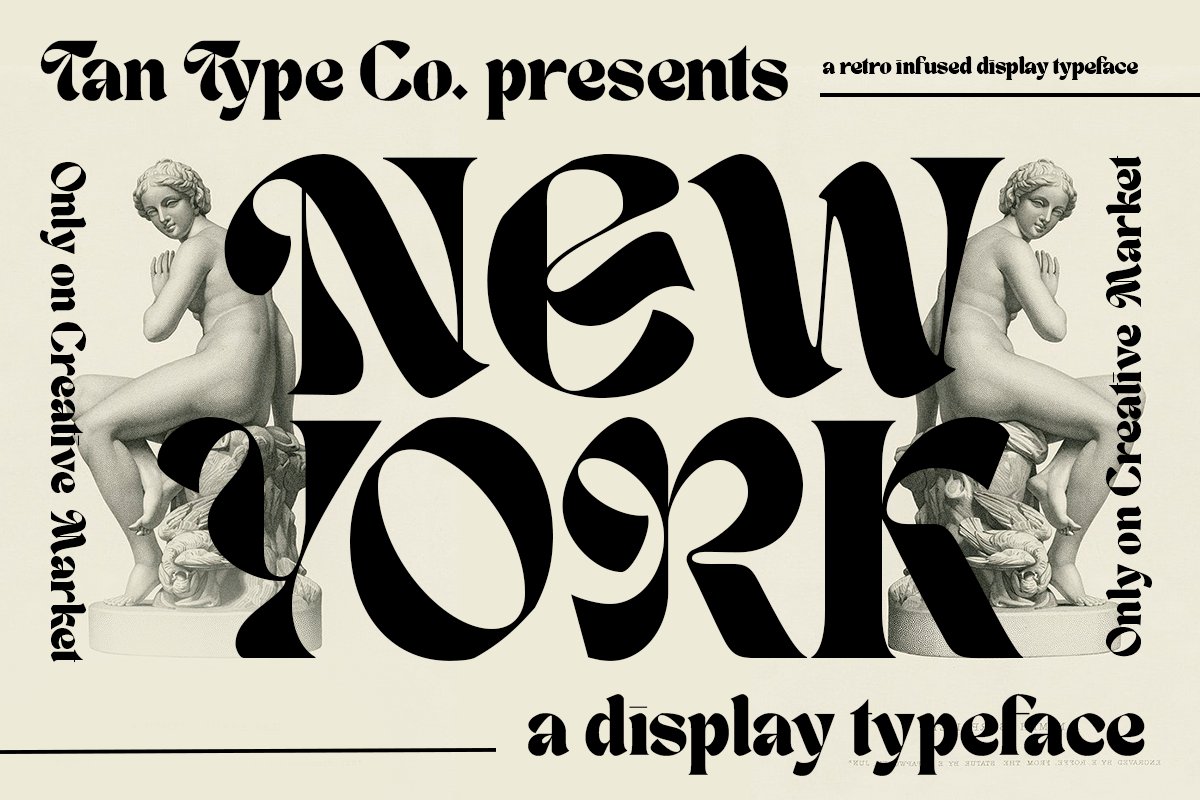 英文字体：复古时尚优雅杂志海报标题设计无衬线字体 TAN - NEW YORK（8596）