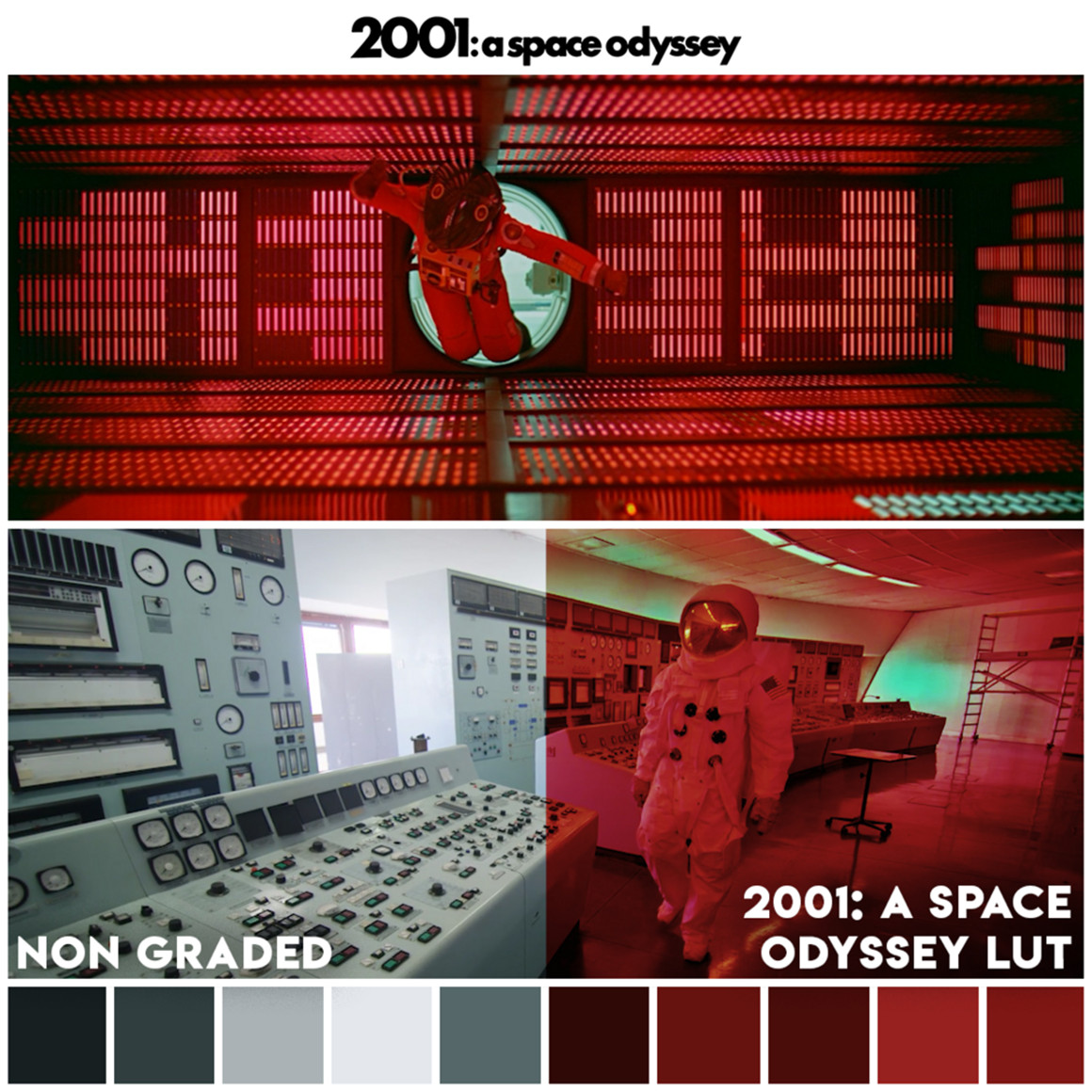 《太空漫游》好莱坞电影颜色分级LUT调色预设 Movie LUTs - 2001 A Space Odyssey LUTs（8603）图层云