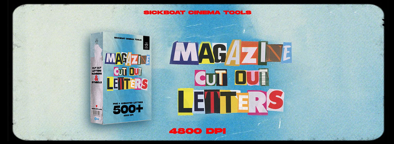 500多种拼贴艺术美学杂志报纸手工剪裁字母数字符号背景免扣PNG+视频素材包 Sickboat Magazine Cut Out Letters PNG + Animations（7171）