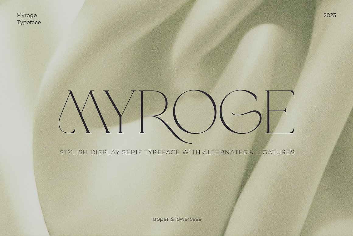 英文字体：优雅细腻奢华化杂志连字品牌海报封面排版衬线字体 MYROGE elegant & stylish serif（8666）图层云