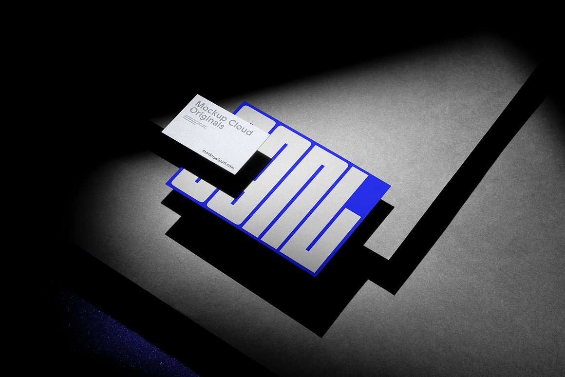 暗黑北欧质感品牌Vi设计商务名片卡片展示贴图PSD样机模板素材 Business Cards Mockups / SGNL Series图层云