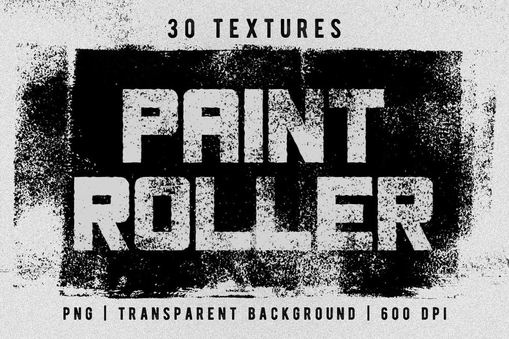 Miksks 30张油漆滚筒叠加纹理复古影印故障特效PNG图片素材 Paint Roller Textures（8675）