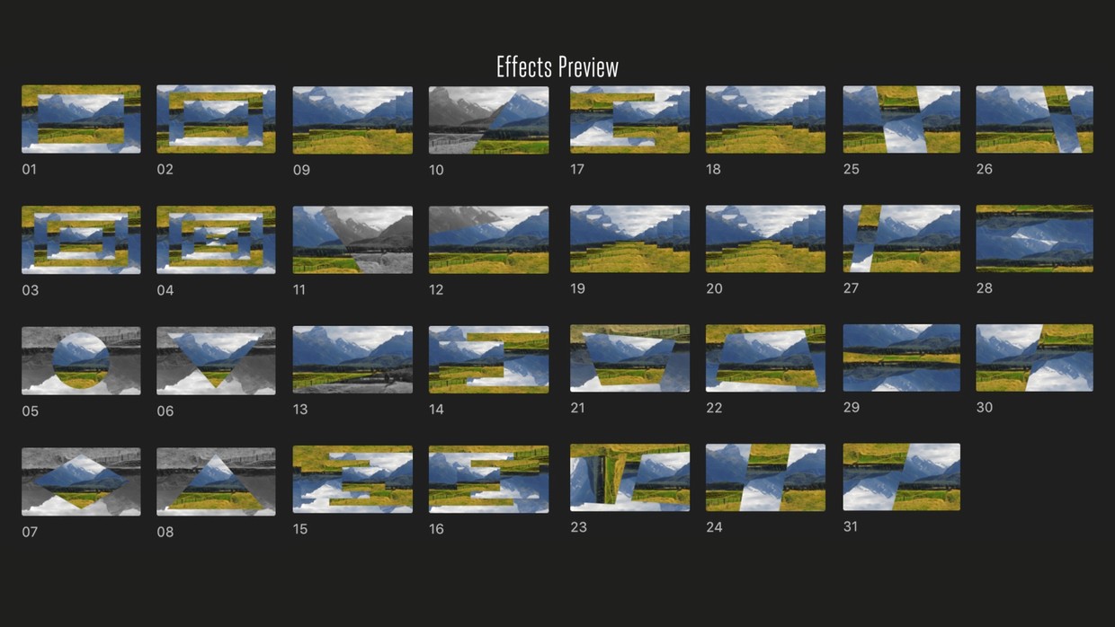 FCPX插件：31个酷炫油管网红翻转分屏效果插件 Flip Effects Pack（8765）图层云