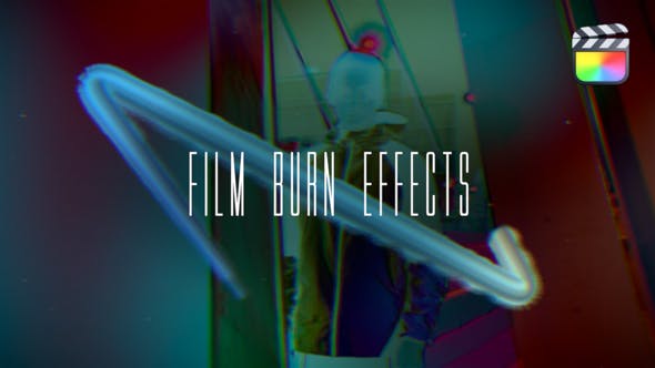 FCPX插件：15个复古胶片刻录老电影故障闪烁效果插件 Film Burn Effects（8792）