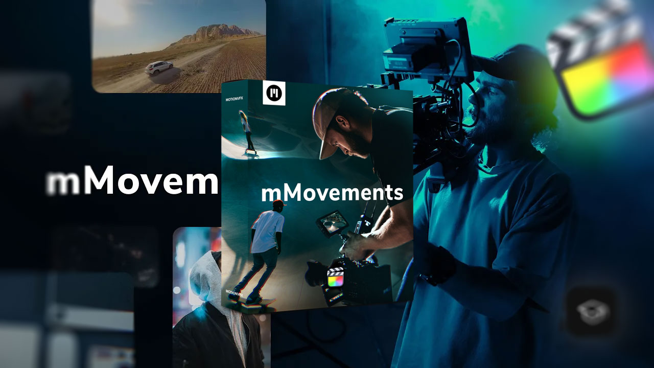 Motionvfx - mMovements 50个创意摄像机运动跟踪镜头变焦电影摄影艺术效果FCPX插件（8874）