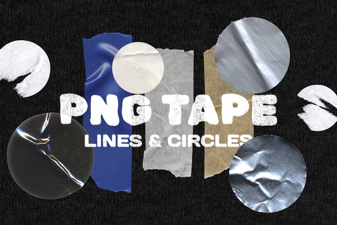 188个做旧撕纸折痕撕裂胶带胶条贴纸免扣PNG元素背景肌理设计素材 PNG TAPE lines & circles shapes PACK（8909）