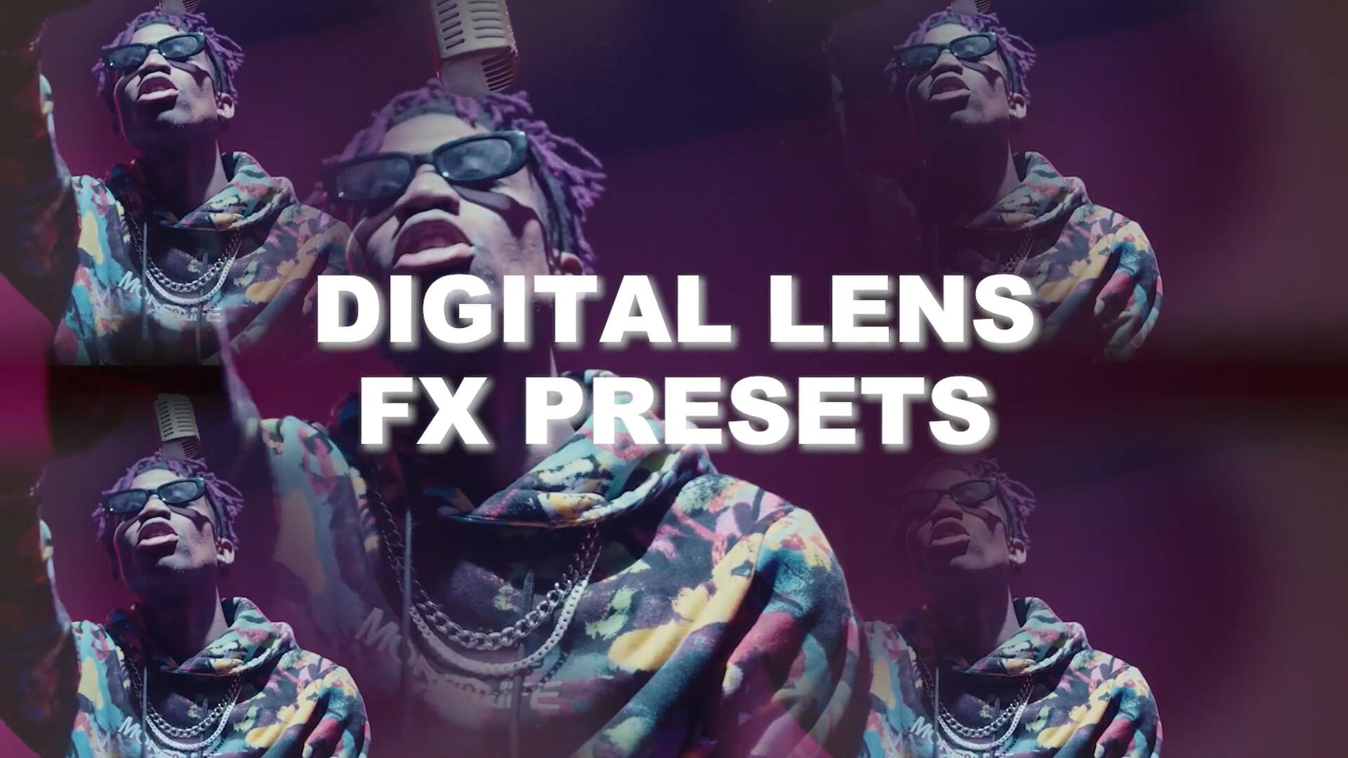 PR预设：新潮嘻哈风格线性万花筒鱼眼棱镜雾霾滤镜效果预设 AKV Studios – Digital Lens FX Presets（8940）图层云