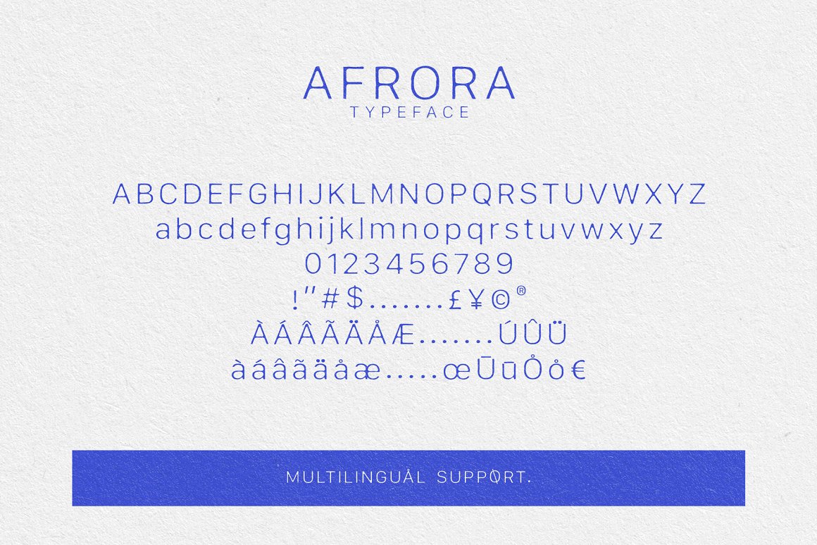 英文字体：复古极简打印机油墨印花海报标题排版无衬线英文字体 Afrora Vintage Print Font（8949）图层云