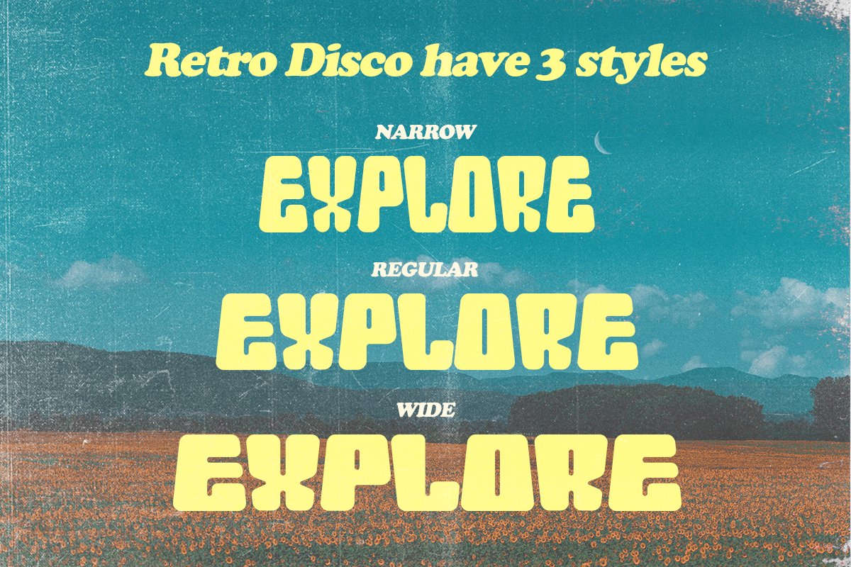 俏皮感时尚复古品牌海报徽标设计装饰英文字体 Retro Disco - Unique Retro Display（8951）图层云