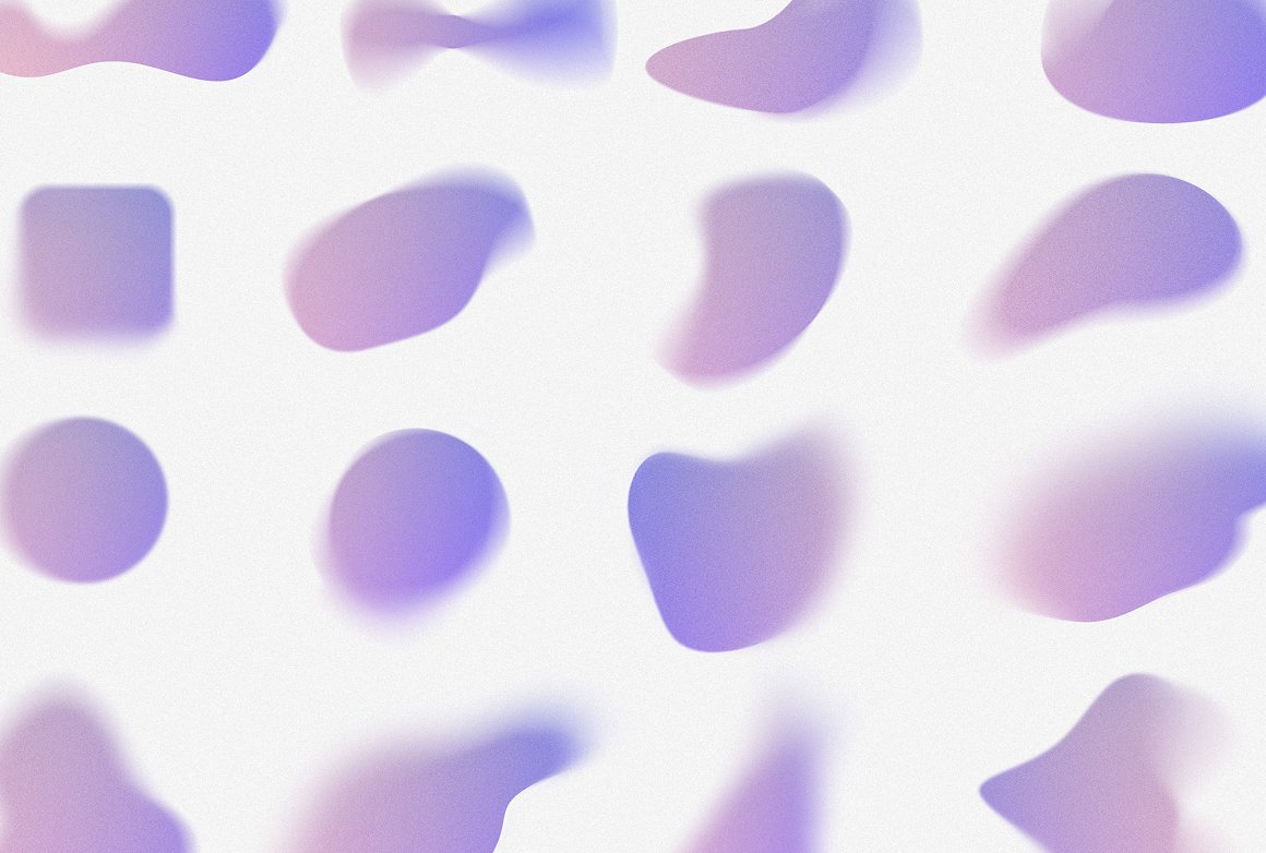 40款优雅弥散光颗粒渐变网格形状抽象艺术背景图形PNG元素壁纸桌面设计套装 Grainy Mesh Gradient Shape Maker PSD（8952）图层云