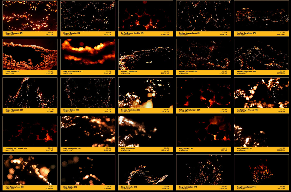 视频素材：100组真实木头燃烧火焰炽热柴火花特效动画4K视频素材 BusyBoxx V30 Smouldering Hot（8944）图层云