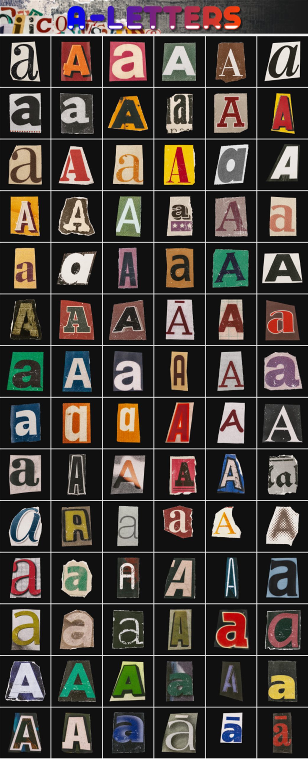 AE插件：2500个复古做旧杂志报纸数字字母裁剪撕纸动态拼贴艺术定格动画插件 Ransom Letters（8963）图层云