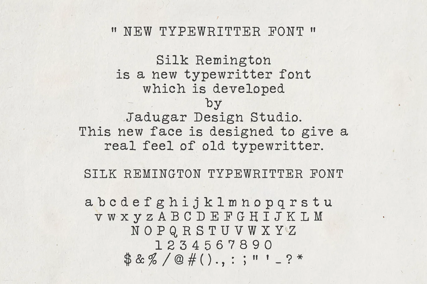 复古机器打印机油墨打印粗糙质感英文字体 Silk Remington font（8964）图层云