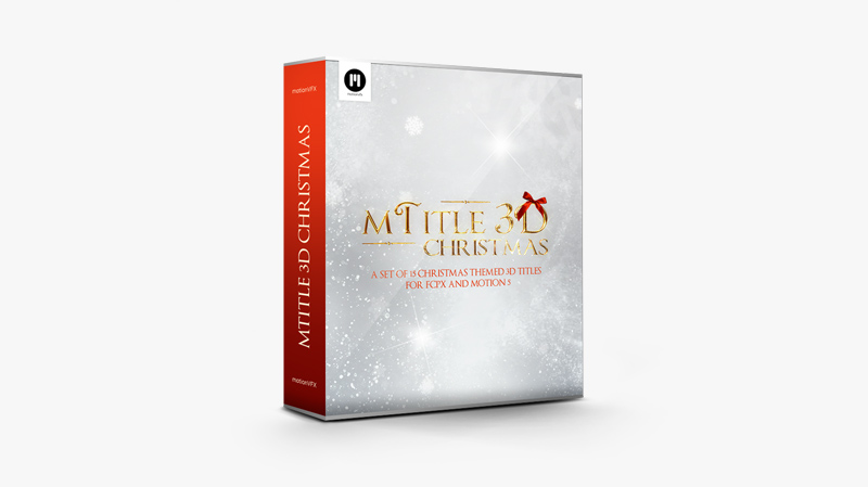 FCPX插件：15个圣诞节日主题3D三维文字标题动画预设 MotionVFX – mTitle 3D Christmas（9010）