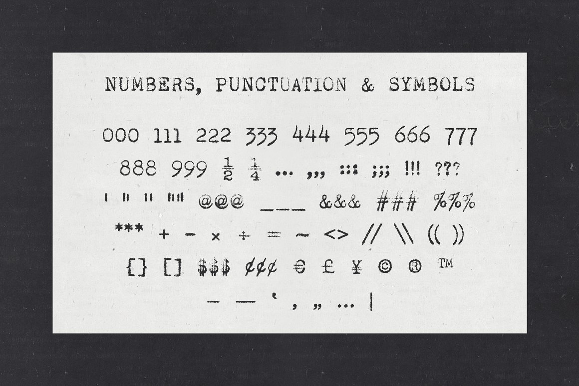复古做旧喷墨手写打字机效果品牌Logo标题衬线英文字体素材 Corpus Typewriter Font（9021）图层云