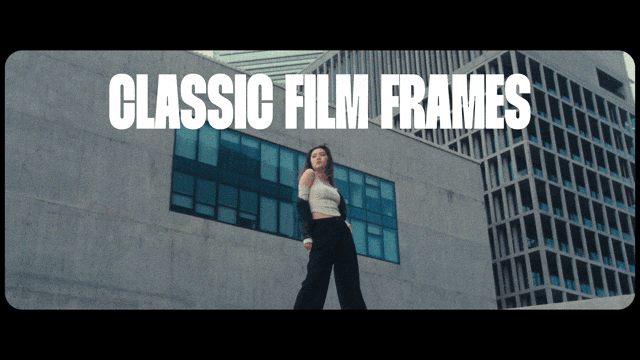 复古电影美学胶片帧镜头方形圆角边框遮罩颗粒PNG视频叠加层 Classic Film Frames（9037）图层云