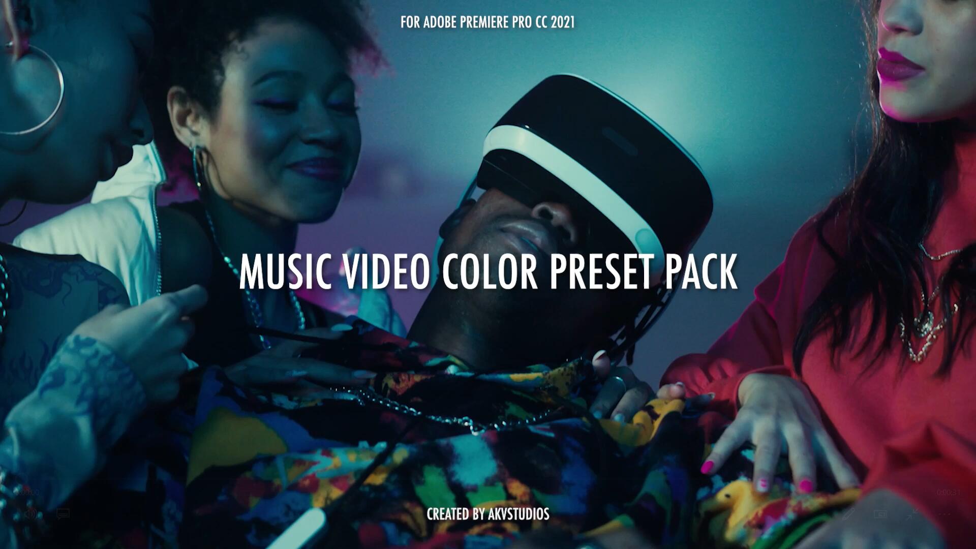 AKV 嘻哈说唱风格全息霓虹光谱红外热成像效果LUT+PR预设 Music Video Color Pack（9047）图层云