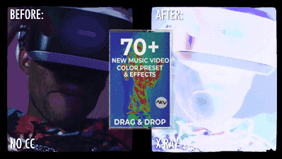 AKV 嘻哈说唱风格全息霓虹光谱红外热成像效果LUT+PR预设 Music Video Color Pack（9047）