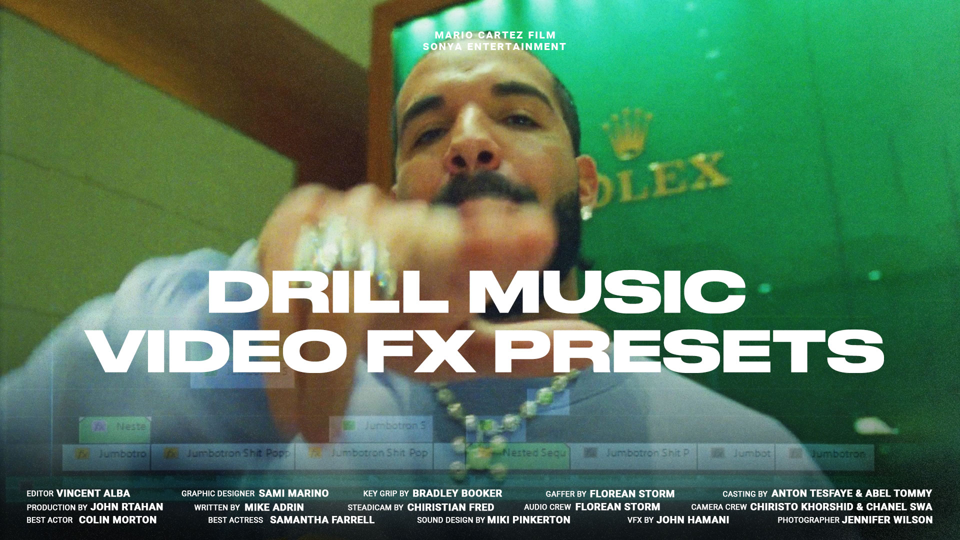 AKV Studios 嘻哈说唱风格闪光打孔闪烁摇晃缩放音乐MV转场预设包 Drill Music Video FX Presets（9064）