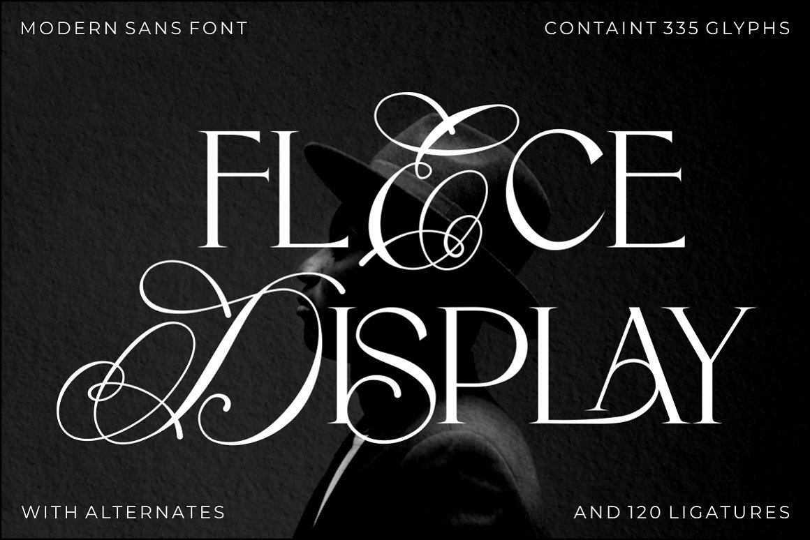 英文字体：现代优雅奢华婚礼邀请函杂志海报标题LOGO徽标设计PSAI衬线字体 Flece Display – Modern Sans Font（9067）图层云