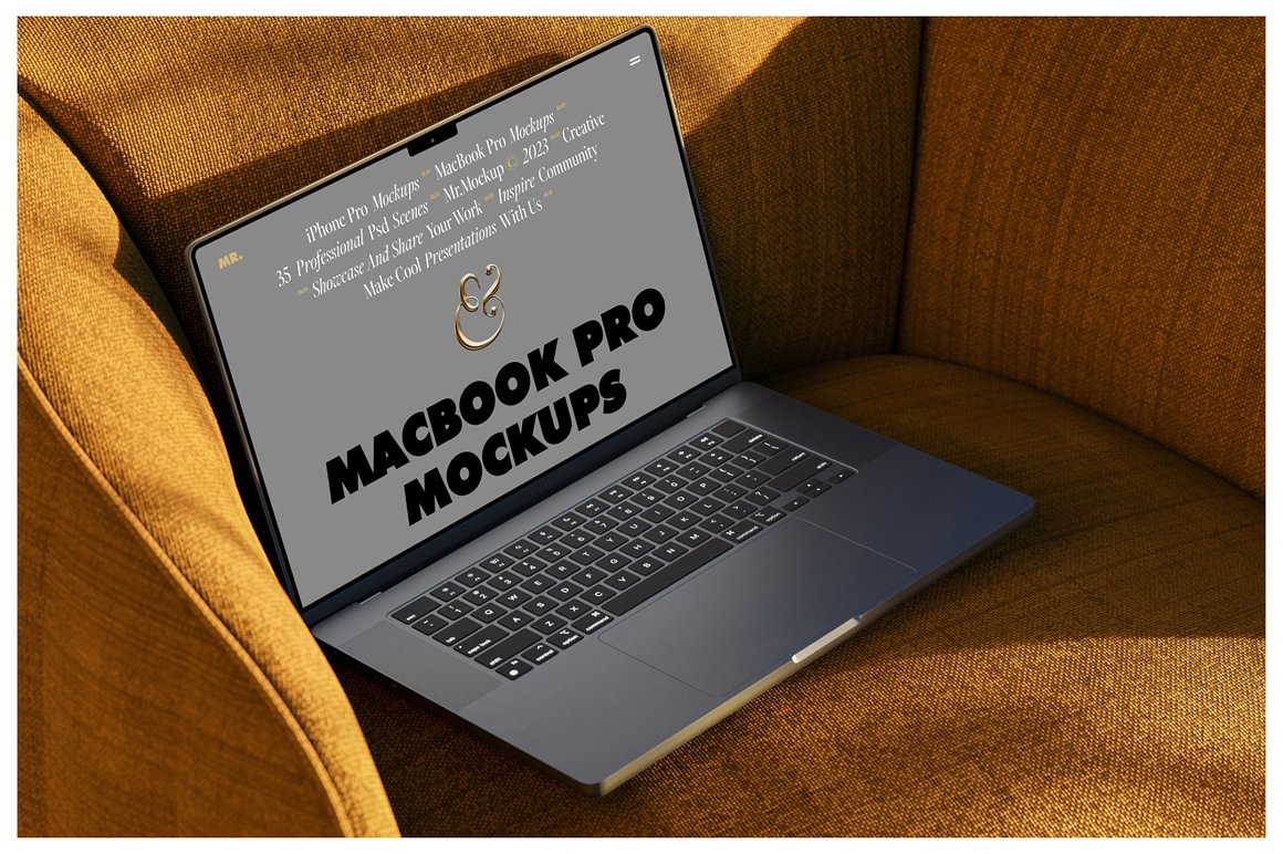 35款高级苹果iPhone 15 Pro手机MacBook笔记本电脑屏幕演示PSD样机模板 Device Mockups – iPhone and MacBook（9126）图层云
