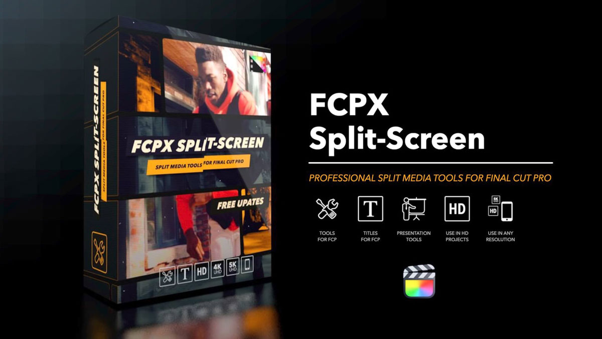 FCPX插件：600多个创意笔刷漫画多风格画面分屏布局拆分效果预设合集 FCPX Split-Screen（9129）图层云