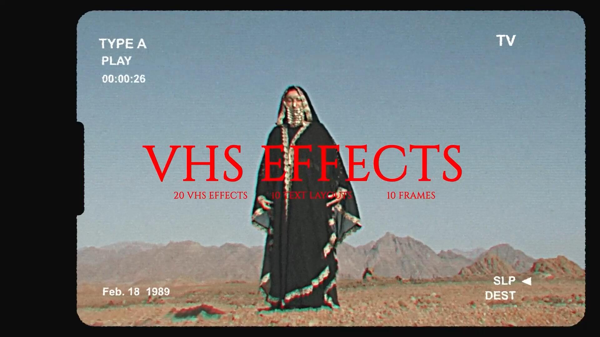 达芬奇预设：真实复古怀旧氛围磁带VHS颗粒纹理特效素材 VHS Effects（9138）