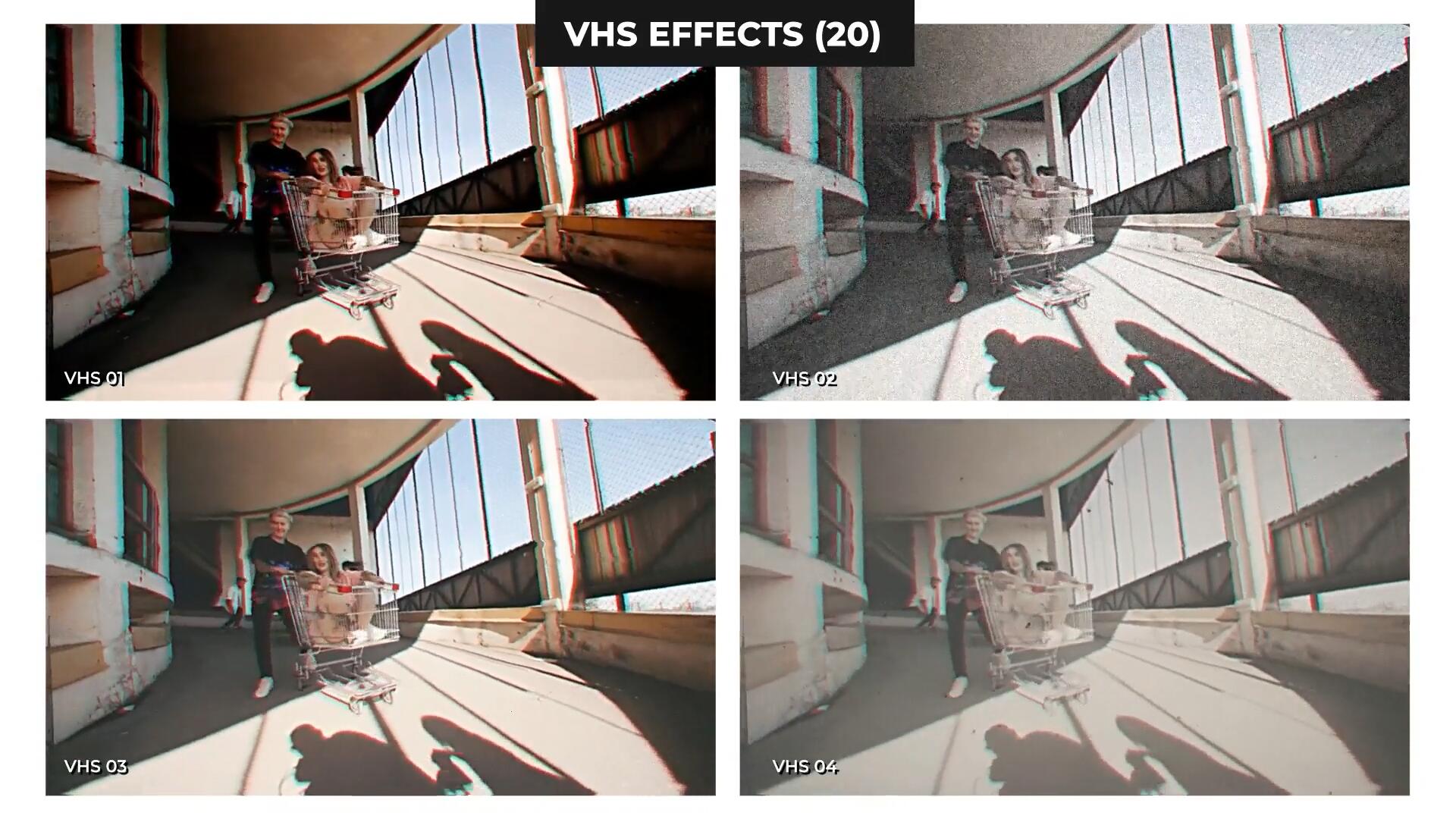 达芬奇预设：真实复古怀旧氛围磁带VHS颗粒纹理特效素材 VHS Effects（9138）图层云