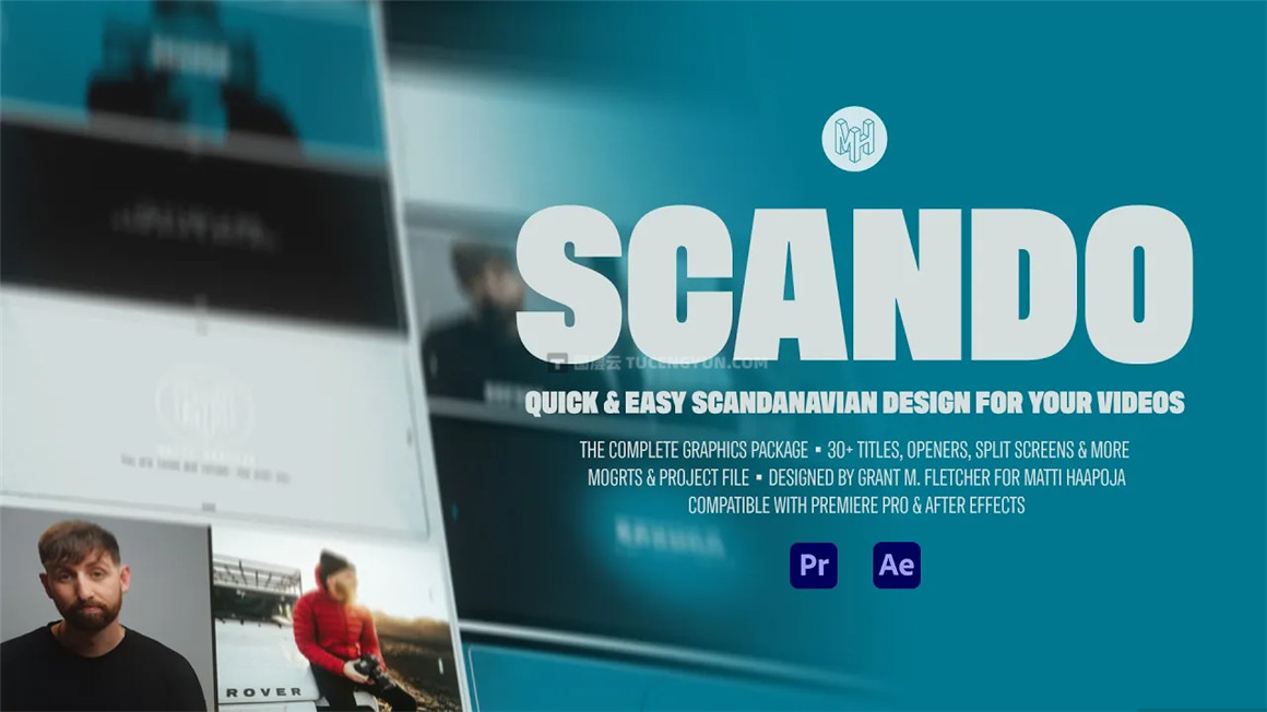 Human Video Co – SCANDO 30多个粗体风格直播记录片品牌推广开场海报标题AE/PR模板（9308）