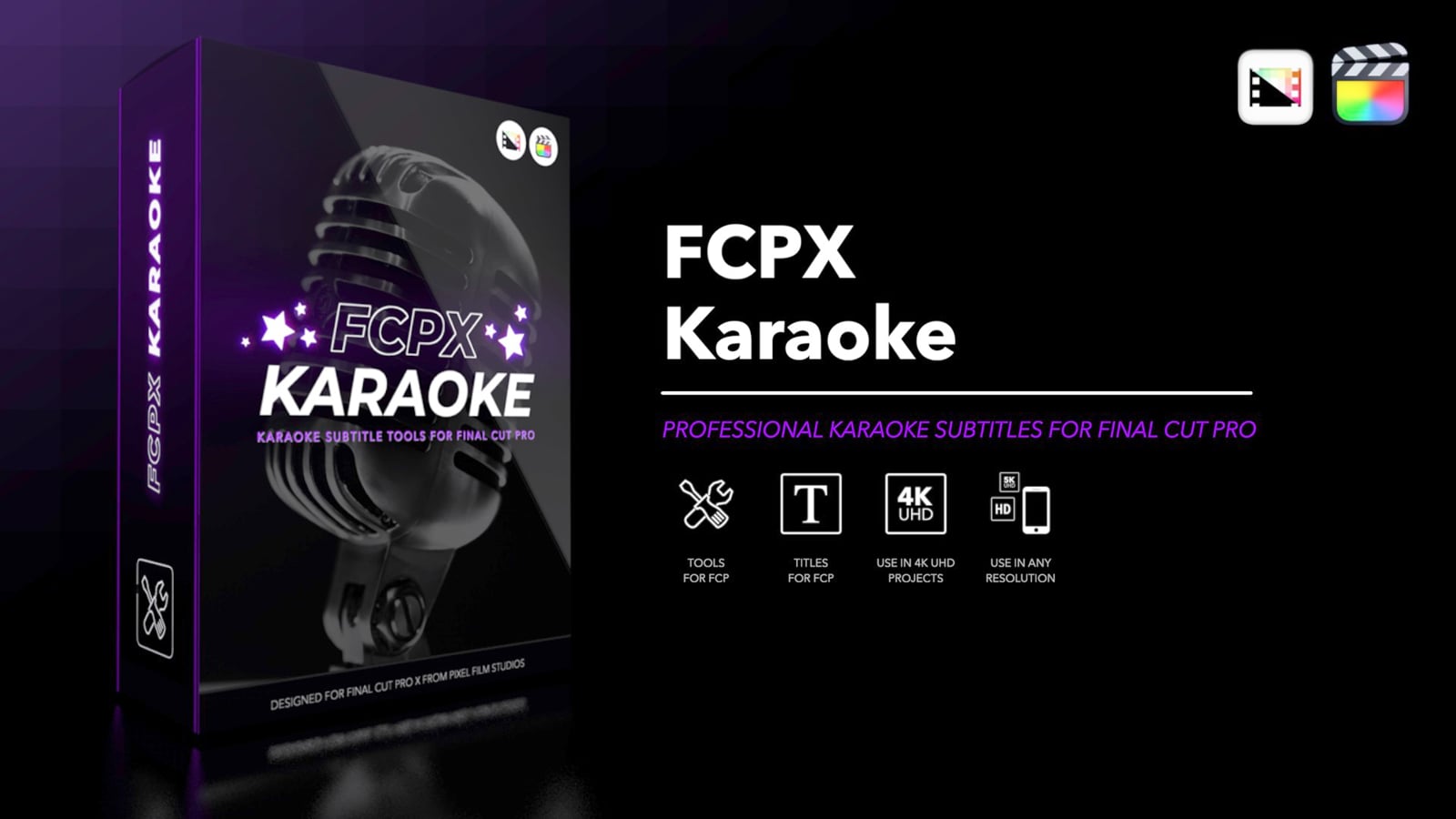 FCPX插件：93种复古90年代卡拉OK歌词唱词滚动字幕动画效果 ProKaraoke（9335）图层云