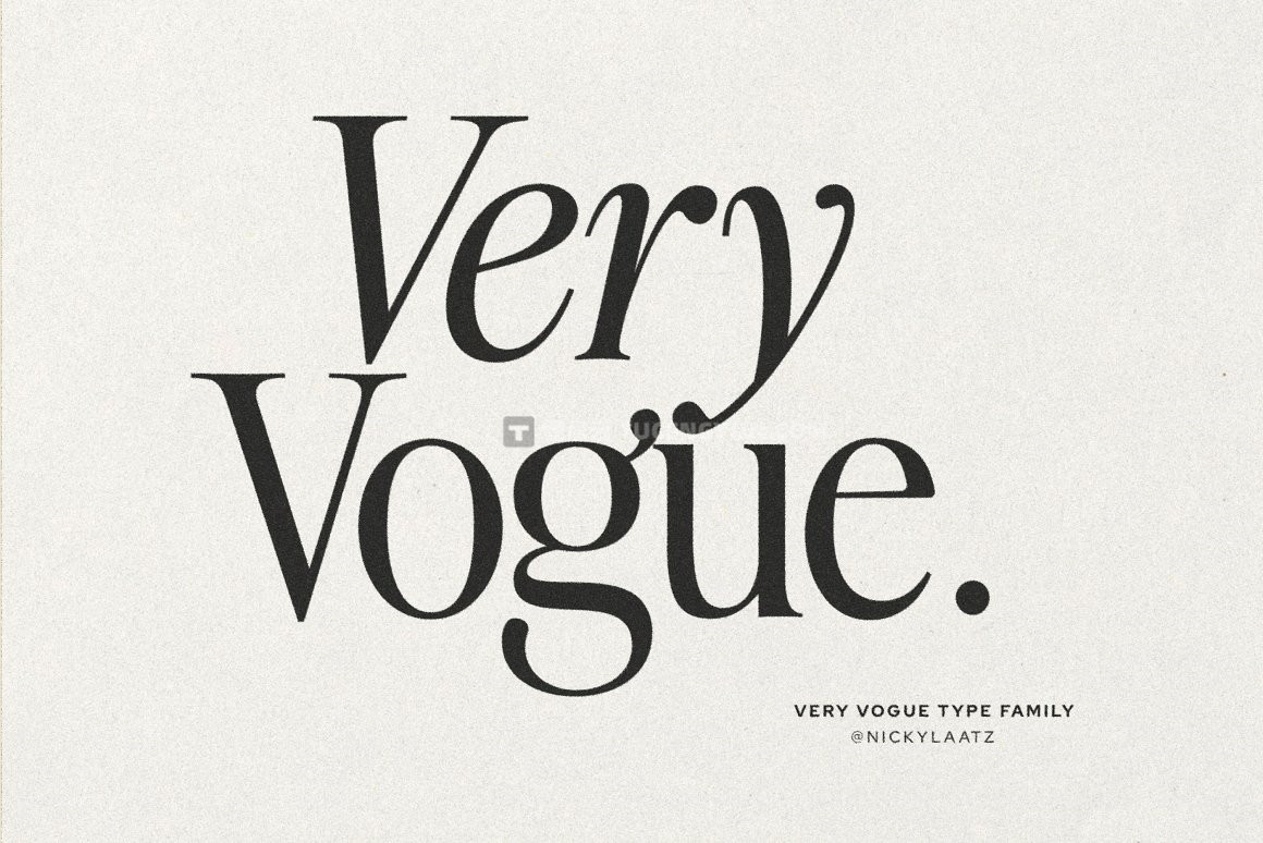 英文字体：迷人优雅时尚杂志现代可变极简排版标题衬线西文字体家族 The Very Vogue Serif Family（9340）图层云