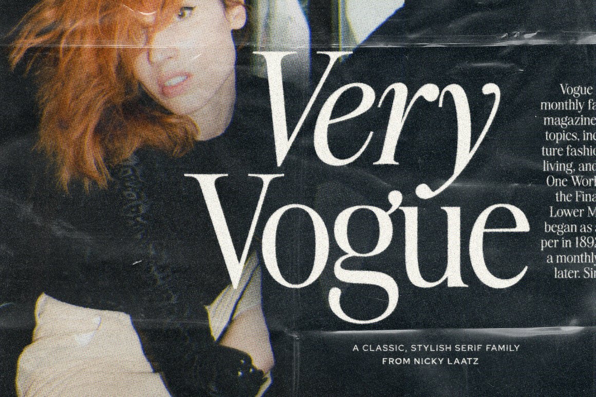 英文字体：迷人优雅时尚杂志现代可变极简排版标题衬线西文字体家族 The Very Vogue Serif Family（9340）