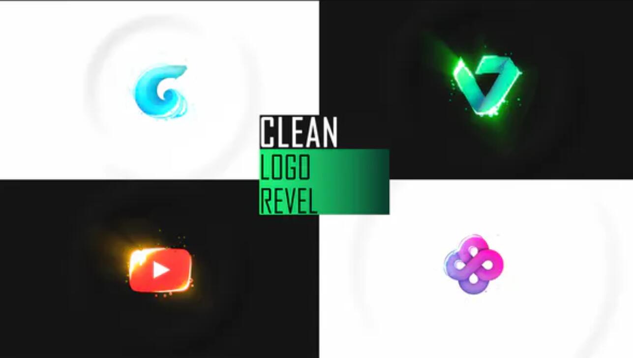达芬奇预设：实用干净企业logo扫光展示介绍（9370）