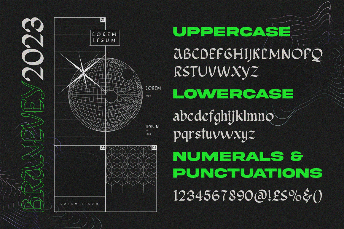 英文字体：哥特式复古品牌海报徽标设计装饰字体安装包 Blackletter Typeface Font（9372）图层云