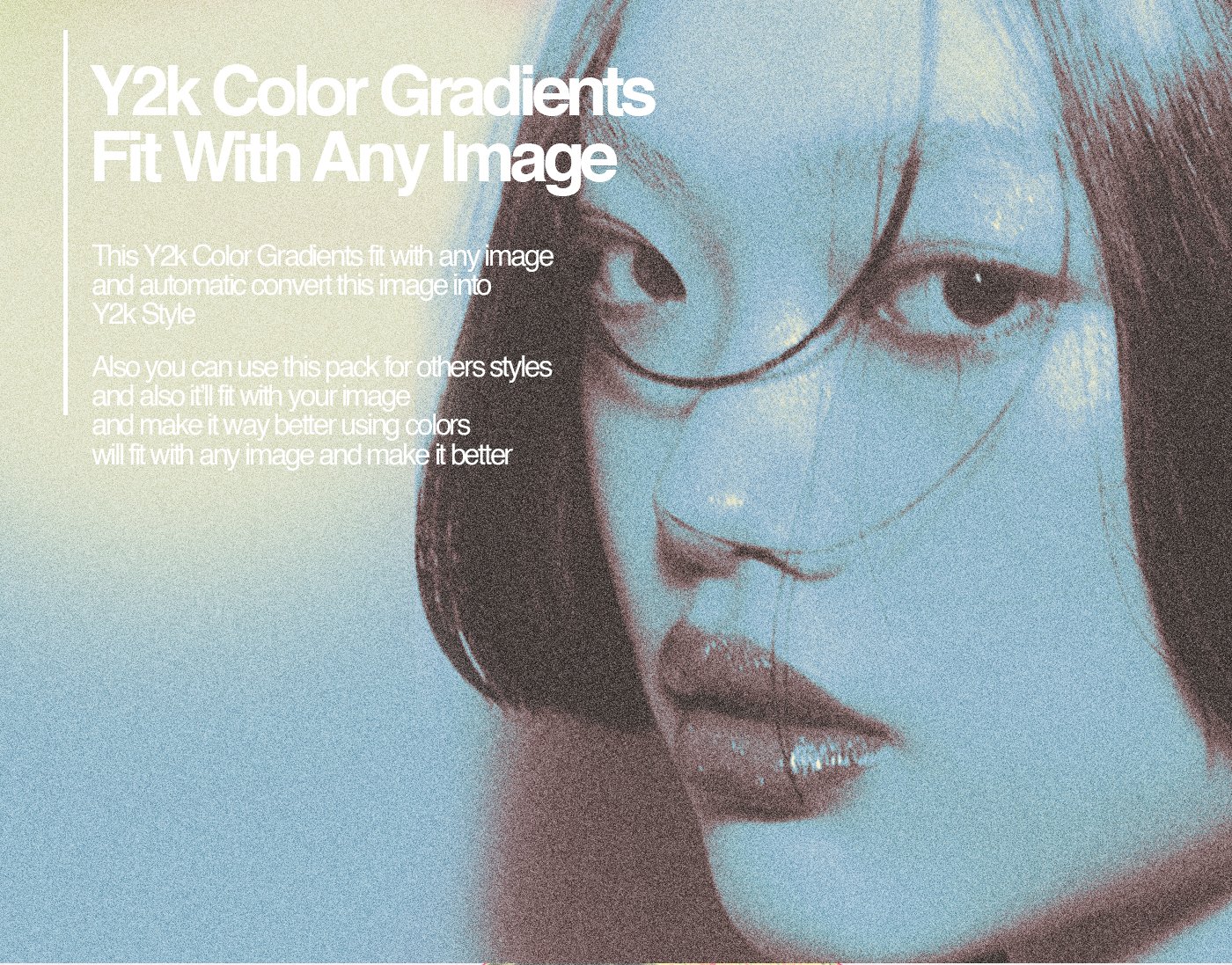 潮流创意炫彩渐变映射照片一键式修图调色PS色板预设设计素材 +120 Y2k Color Gradients（9232）图层云