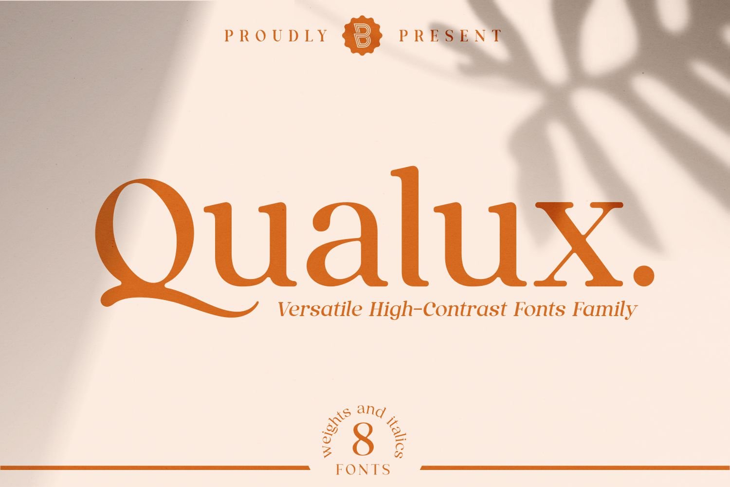 英文字体：复古奢华杂志海报标题品牌徽标LOGO设计PS衬线英文字体安装包 Qualux Fonts Family（9402）