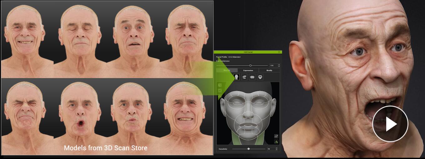 Character Creator 4 无缝创建三维脸部模型动画工具插件 ZBrush Face Tools v1.01破解版（9522）图层云