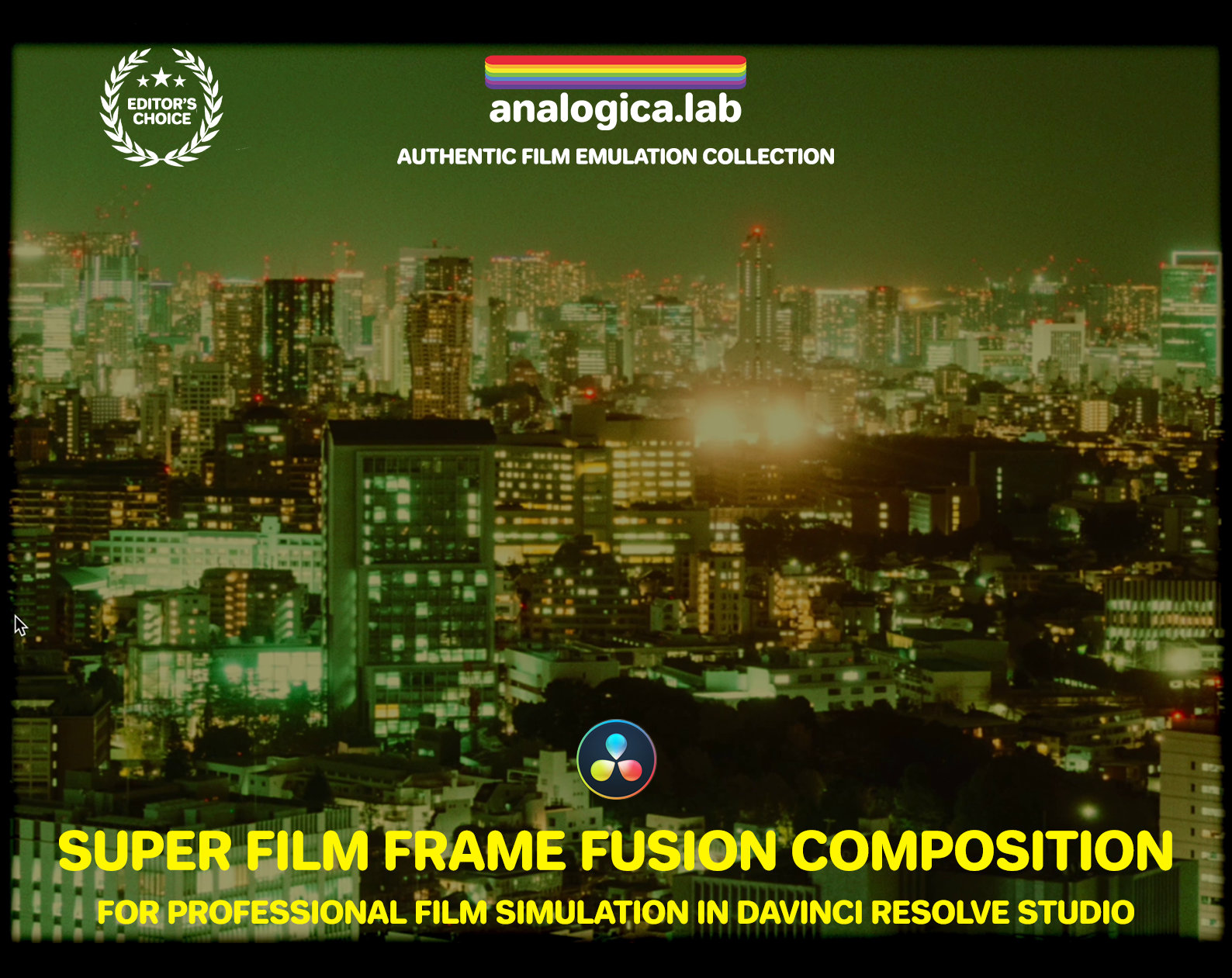 达芬奇复古超级胶片帧边框仿真模拟动态叠加Fusion合成节点 Analogica Lab Super Film Frame（9526）图层云