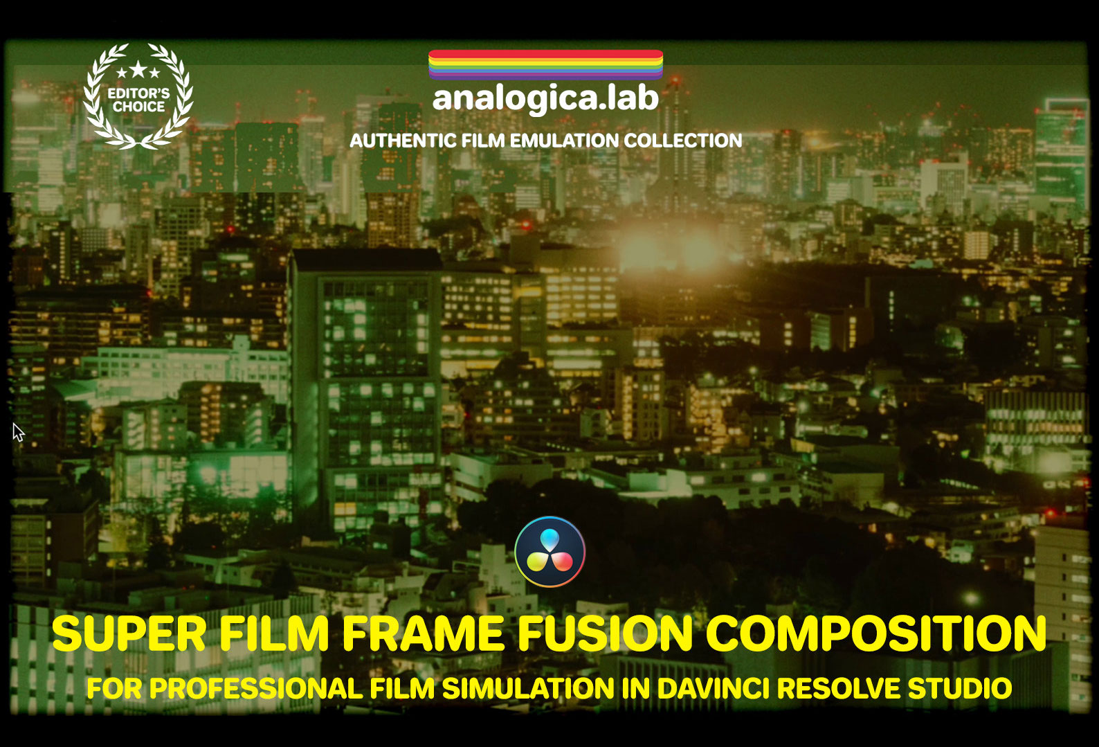 达芬奇复古超级胶片帧边框仿真模拟动态叠加Fusion合成节点 Analogica Lab Super Film Frame（9526）