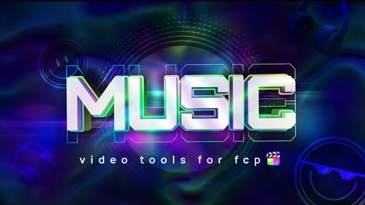 FCPX插件：短视频音乐MV宣传文字标题转场特效包装动画 Music video tools（9532）