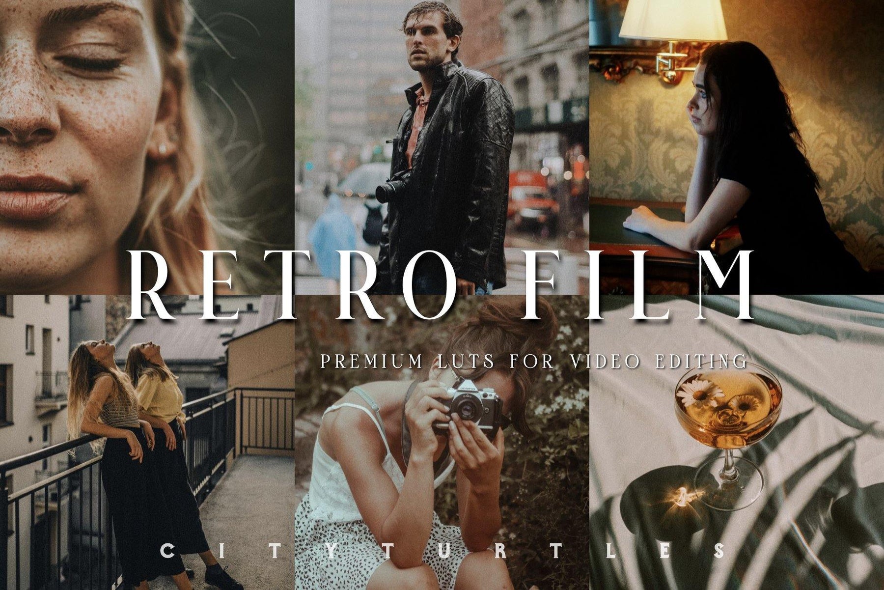 16个复古情绪电影人像视频摄影色调LUT包 RETRO FILM Cinematic Modern LUTs for Video Editing（9541）