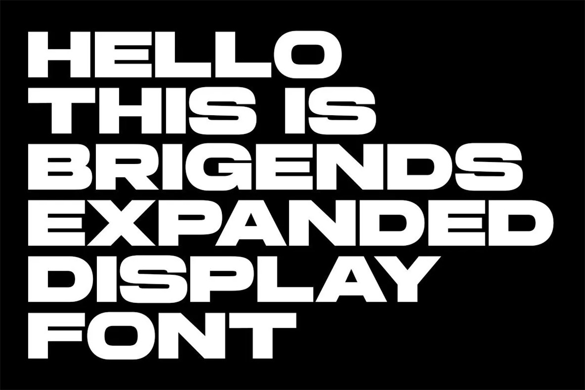 现代极简几何无衬线品牌排版标题英文字体 Brigends Expanded Display Font（9548）图层云