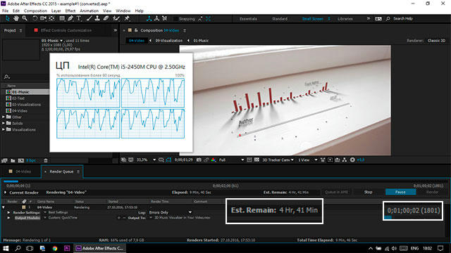 AE模板：实拍场景视角3D音频可视化频谱均衡器样式模板（9575）图层云