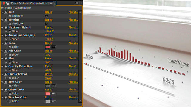 AE模板：实拍场景视角3D音频可视化频谱均衡器样式模板（9575）图层云